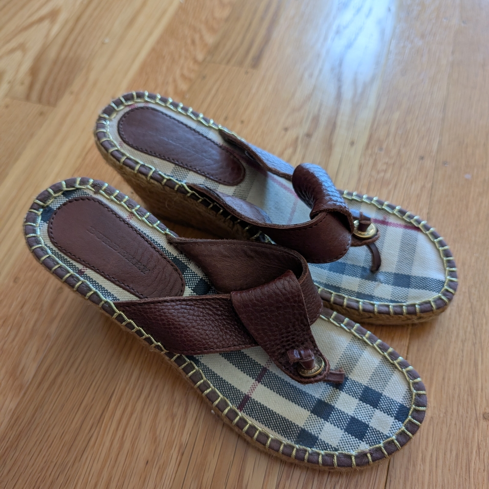 Burberry Brown Leather Women's Sandals